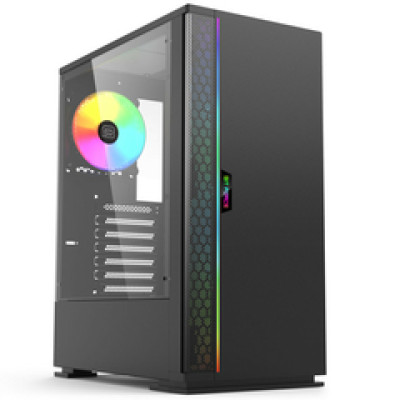 Bit Force ORION ARGB-2 Midi Tower ARGB Gaming PC ATX kućište bez napajanja, crno