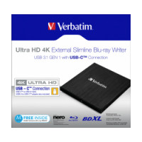 Verbatim Blu-Ray Slimline vanjski snimač, M-Disc kompatibilan, USB3.0, crni 