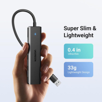 UGREEN USB Hub USB-C 3.0, 4-portni USB 3.0, sivi
