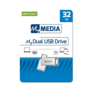 USB-C Stik 32GB  Dual USB3.2 Gen1, MyMedia,  metal