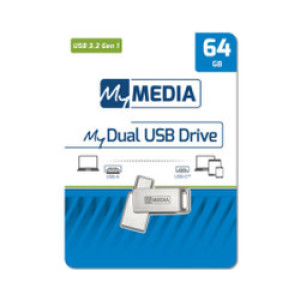 USB-C Stik  64GB  Dual USB3.2 Gen1 ,MyMedia ,metal