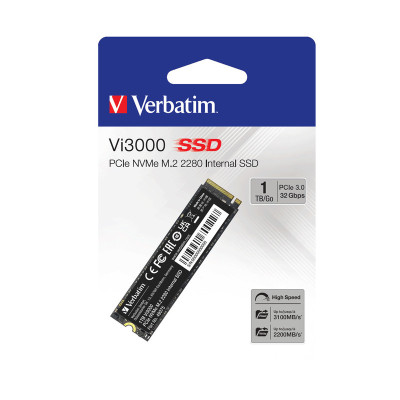 SSD M.2   1TB,  NVMe PCIe Gen3x4, Verbatim Vi3000