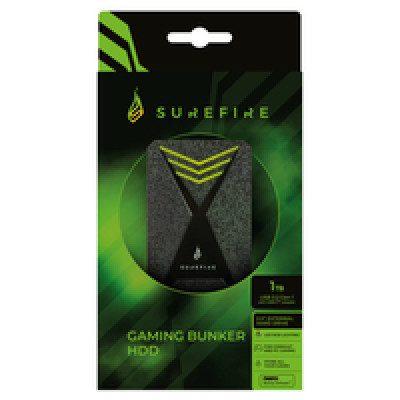 SureFire 2.5" Gaming Bunker 1TB HDD, USB 3.2 Gen 1, crni