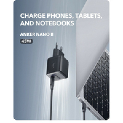 Anker 713 Nano II 45W GaN II PPS Power IQ USB-C zidni punjač za mobilne uređaje