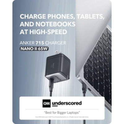 Anker 715 Nano II 65W GaN II PPS Power IQ USB-C zidni punjač za mobilne uređaje