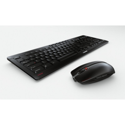 Cherry Stream Desktop Recharge tiha bežična tipkovnica + miš, crna