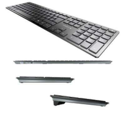Cherry KW 9100 SLIM bežična/BT tipkovnica, AES-128 enkripcija, crna