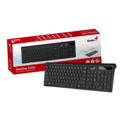 Genius SlimStar 230 II, tipkovnica, USB, crna