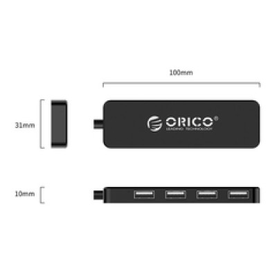 Orico 4-portni USB2.0 hub, crni 