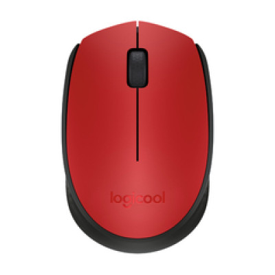 Logitech M171 bežični optički miš, USB, Crveni