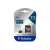 Micro SDXC 512GB PRO , U3, A2, V30, Class 10 Card + adapter, Verbatim