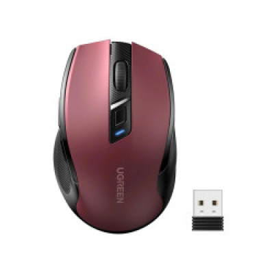UGREEN MU006 bežični ergonomski miš, bluetooth, 4000 DPI, USB, crveni