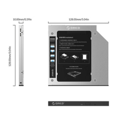 Orico ladica za drugi 2.5" HDD/SSD, SATA3 - umjesto optičke jedinice  