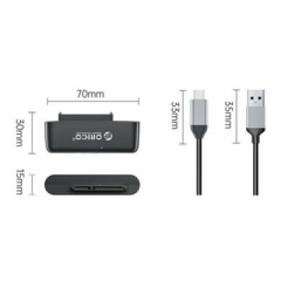 Orico 2.5" SATA HDD/SSD adapter bez kućišta, USB3.0, crno 