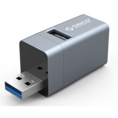 Orico 3-in1 mini USB hub, 3x USB-A, srebrni  