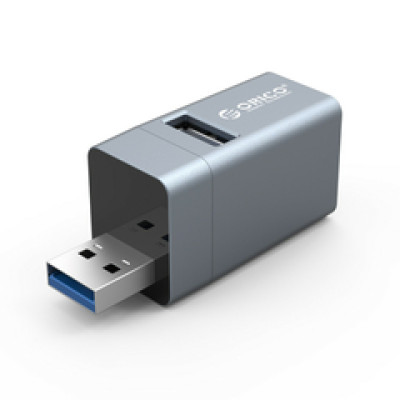 Orico 3-in1 mini USB hub, 3x USB-A, srebrni  