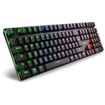 Sharkoon PureWriter RGB, igraća mehanička tipkovnica, Kailh plavo, USB