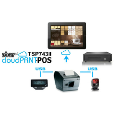 Pos pisač  Star TSP743UII-24 (+PS), 8 dots/mm (203 dpi), rezač, USB
