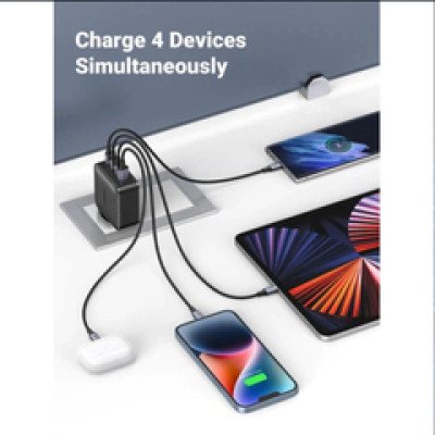 UGREEN 65W GaN II Tech zidni punjač, 1×USB-A/3×USB-C, PD3.0/QC4.0+