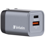 Verbatim GNC-35 GaN zidni punjač 35W, 1×USB-C PD 35W / 1×USB-A QC3.0 