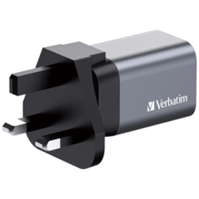 Verbatim GNC-35 GaN zidni punjač 35W, 1×USB-C PD 35W / 1×USB-A QC3.0 