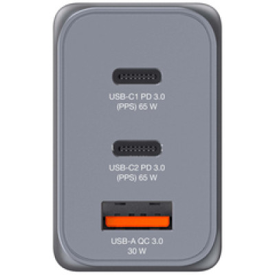 Verbatim GNC-65 GaN zidni punjač 65W, 2×USB-C PD 65W / 1×USB-A QC3.0