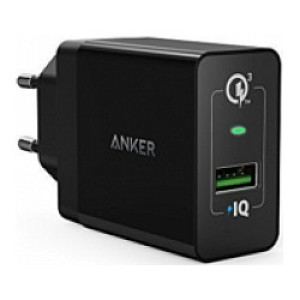 Anker PowerPort+ 1 QC 3.0 18W zidni brzi adapter/punjač, 1×USB-A, crni