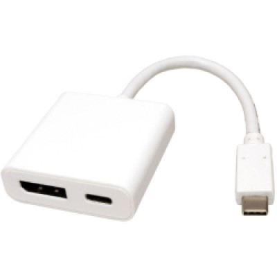 Adapter USB-C - DisplayPort v1.2 + 1× USB-C PD, M/F, 0.1m 