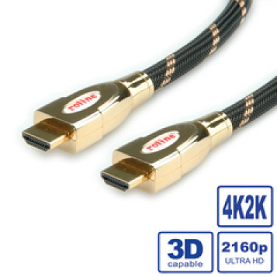 Kabel HDMI Ultra HD kabel sa mrežom, M/M, 3.0m,  GOLD 