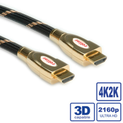 Kabel HDMI Ultra HD kabel sa mrežom, M/M, 3.0m,  GOLD 