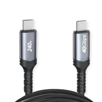 Kabel USB4 Gen3x2, with Emark, C–C, M/M, 240W, black, 1 m