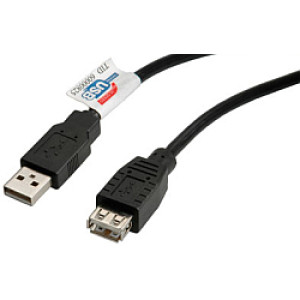 Kabel USB2.0 produžni  A-A M/F 3.0m, crni 