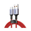 UGREEN USB-C (M) na USB 2.0 A (M) 6A, supercharge, crveni, pleteni kabel, 1m