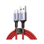 UGREEN USB-C (M) na USB 2.0 A (M) 6A, supercharge, crveni, pleteni kabel, 1m
