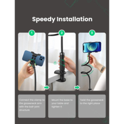 UGREEN držač za smartphone, fleksibilni, crni, 90cm