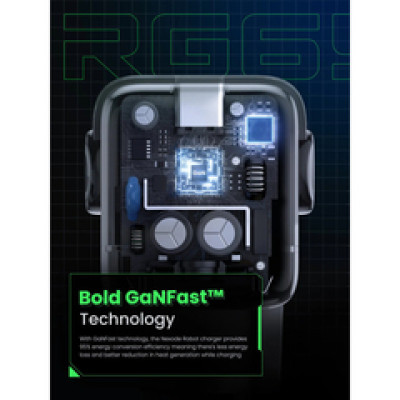 UGREEN Robot zidni punjač 65W, 2x USB-C, 1xUSB-A, GaN, sivo crni