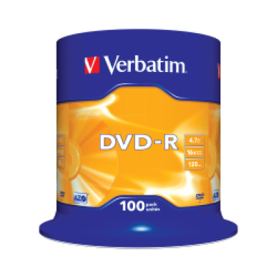 DVD-R Verbatim 4.7GB 16× Matt Silver 100 pack spindle