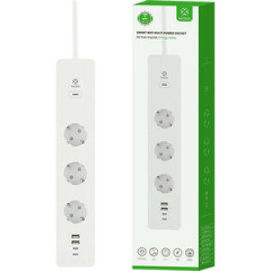 WOOX WiFi Smart multi-utičnica, 3×strujna utičnica, 2×USB-A, 2×USB-C punjač, WooxHome app