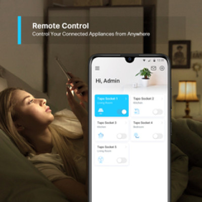 TP-Link WiFi Smart Plug, 2.4GHz, 802.11b/g/n, BT4.2, Tapo app, kontrola potrošnje energije 