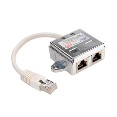 RJ45 Adapter, Y (T)  Cat.5e/Class D, 1×RJ45 - 2×RJ45, M/F, STP, srebrni