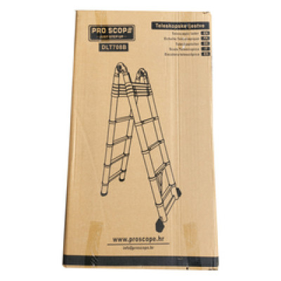 ProScope teleskopske ljestve (Preklopne) (2x8 stepenica / 237-500 cm) + stabilizator