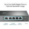 TP-Link Omada SafeStream Gigabit širokopojasni VPN usmjerivač (Router), 1×G-WAN/1×G-LAN + 3×G-WAN/LAN