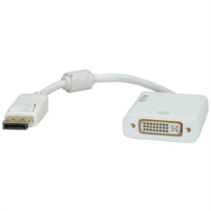 Adapter DisplayPort - DVI-D (24+1), M/F, 4K30, aktivni, 0.15m, Roline 