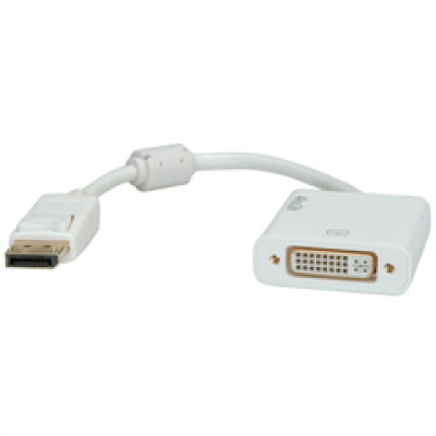 Roline adapter/kabel DisplayPort - DVI-D (24+1), M/F, 4K30, aktivni, 0.15m   /  12.03.3136