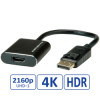 Adapter DisplayPort - HDMI, M/F, v1.4, aktivni, 4K60, 0.15m, Roline  