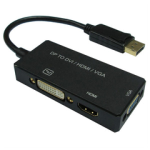 Adapter DisplayPort - VGA/DVI/HDMI, M/F, aktivni, 0.1m