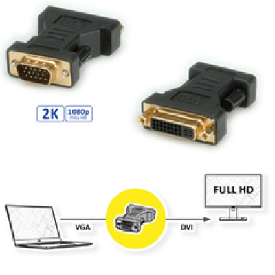 Roline adapter DVI-I (24+5) - VGA, F/M  / - 12.03.3110