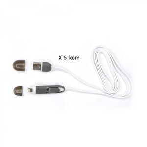 Kabel USB za android i iPhone bijeli 1m - 1 KOM