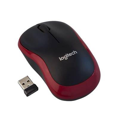 Logitech M185 bežični optički miš crveni