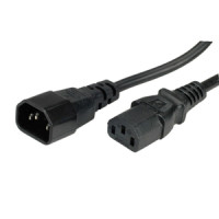 Naponski kabel PC-Monitor, IEC320 C14-C13 10A, M/F, 3.0m, crni